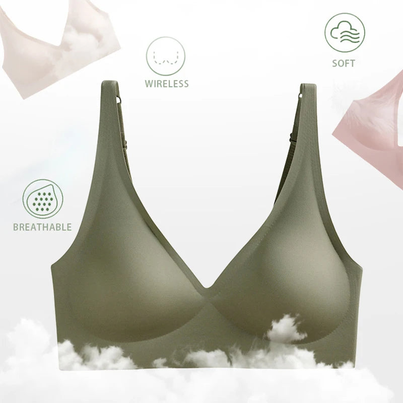 Teargem Ultra-Thin V Neck Jelly Strip Bra
