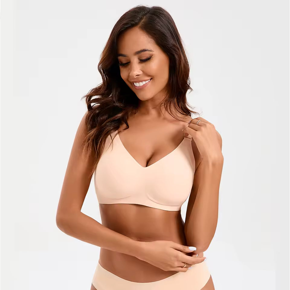 Teargem Ultra-Thin V Neck Jelly Strip Bra